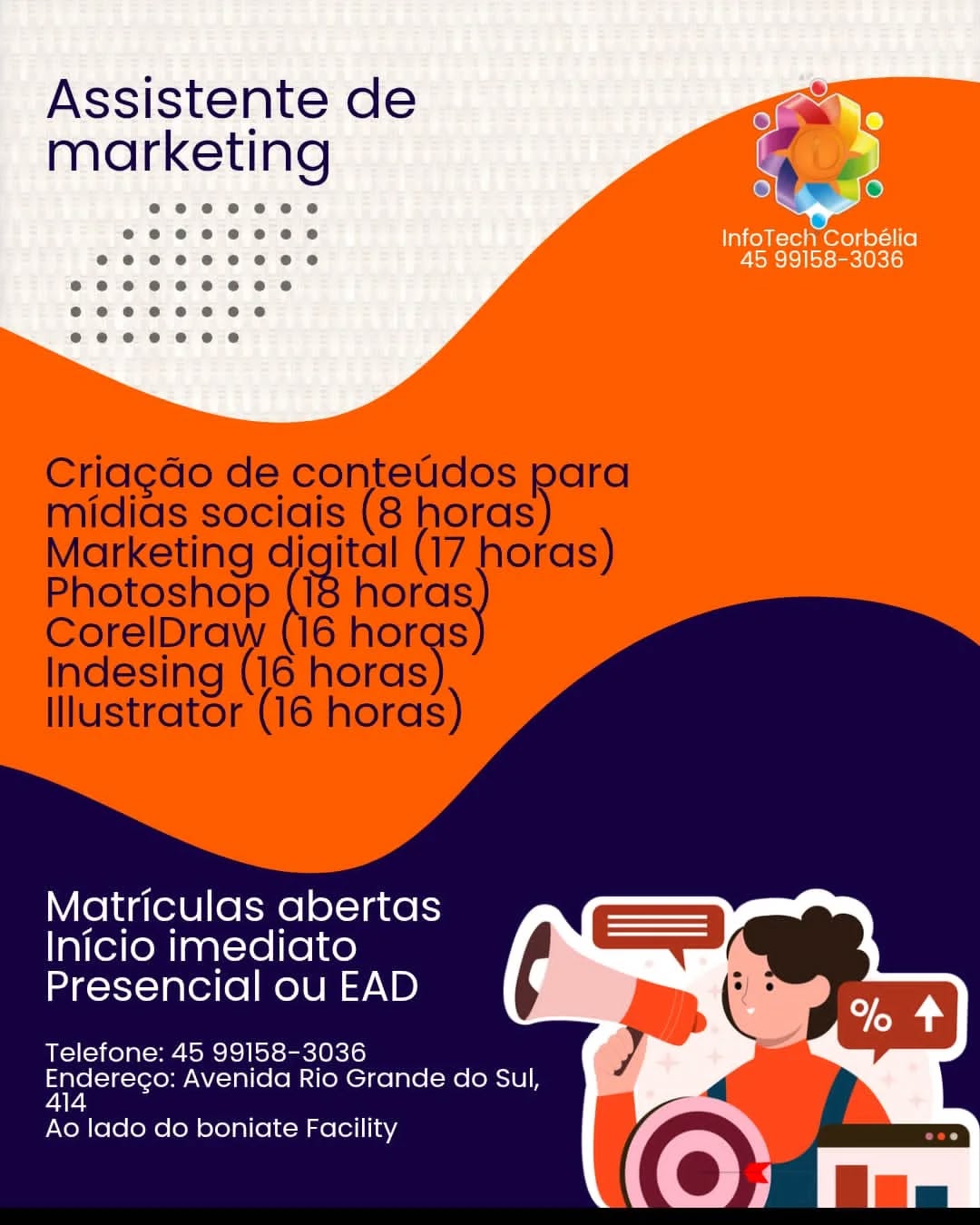 Cartaz do curso Assistente de Marketing